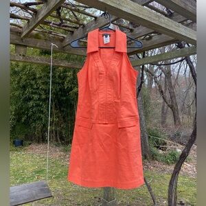 Vintage Bebe Orange Collared Dress Women’s super flattering!!! Size 4